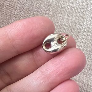 Sterling Silver and 14k bale puffy mariner charm